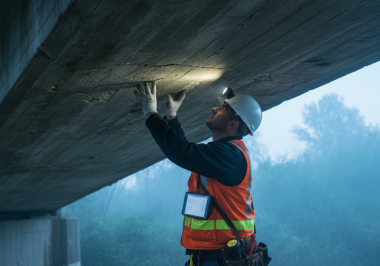 260413_CERTANIA_Labrotest_AI_Inspector_examining_concrete_bridge_underside 260413_CERTANIA_Labrotest_AI_Inspector_examining_concrete_bridge_underside